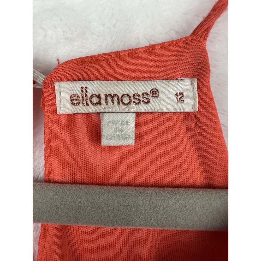 Ella Moss Womens Halter Mini Ruffle Tiered Dress Orange Size‎ XS  Girls 12 - Picture 3 of 12